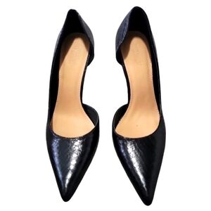 Truffle Collection Black Snakeskin Pointed-toe Stiletto Pumps Heels Sz 8
